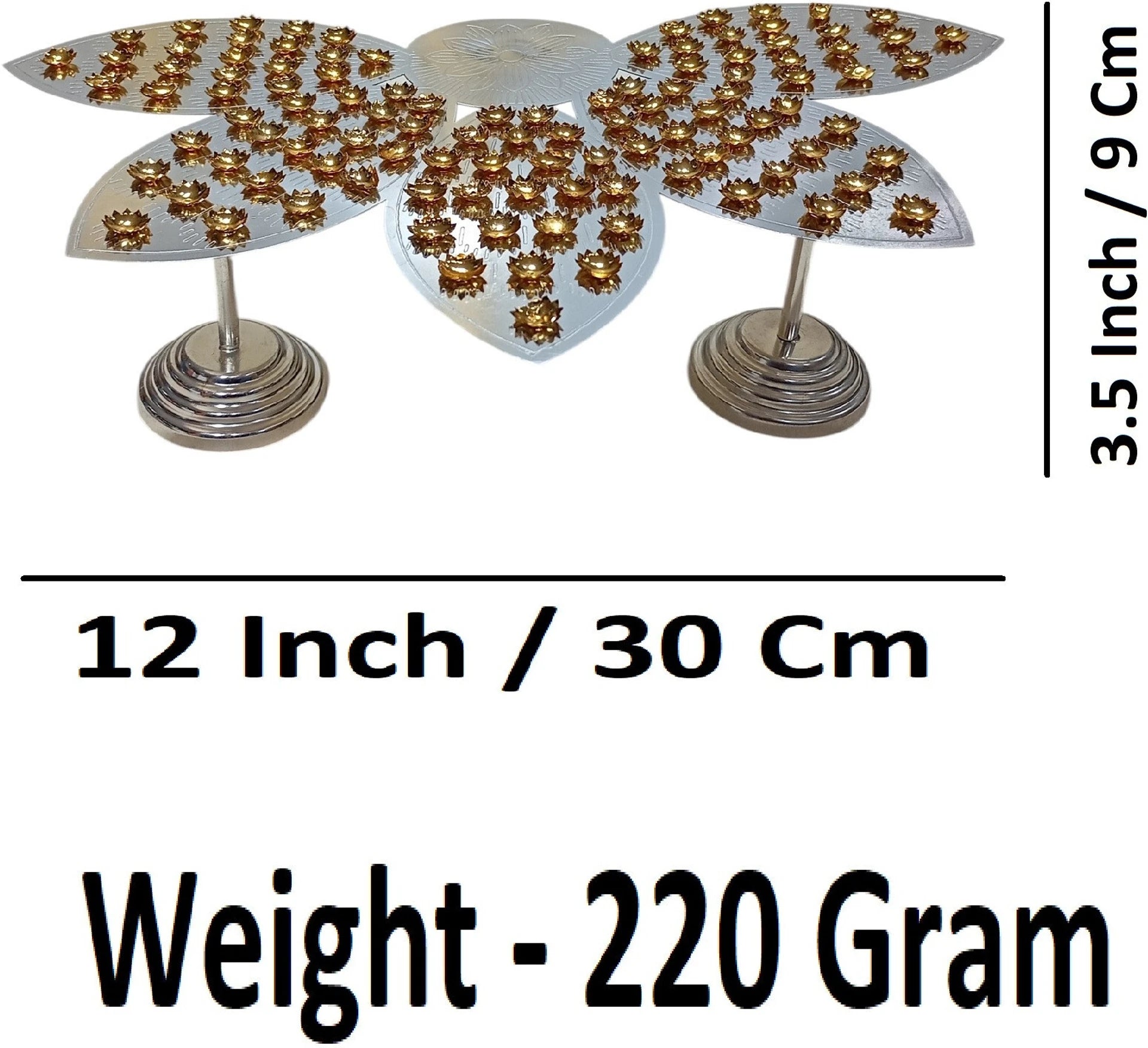 Sigaram Silver Plated Leaf Design 108 Flower Stand for Varamahalakshmi Pooja Festival K4760