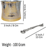 Sigaram German Silver 3 Inch Design Panch Pathre With Pooja Hand For Home Pooja Decore K4481