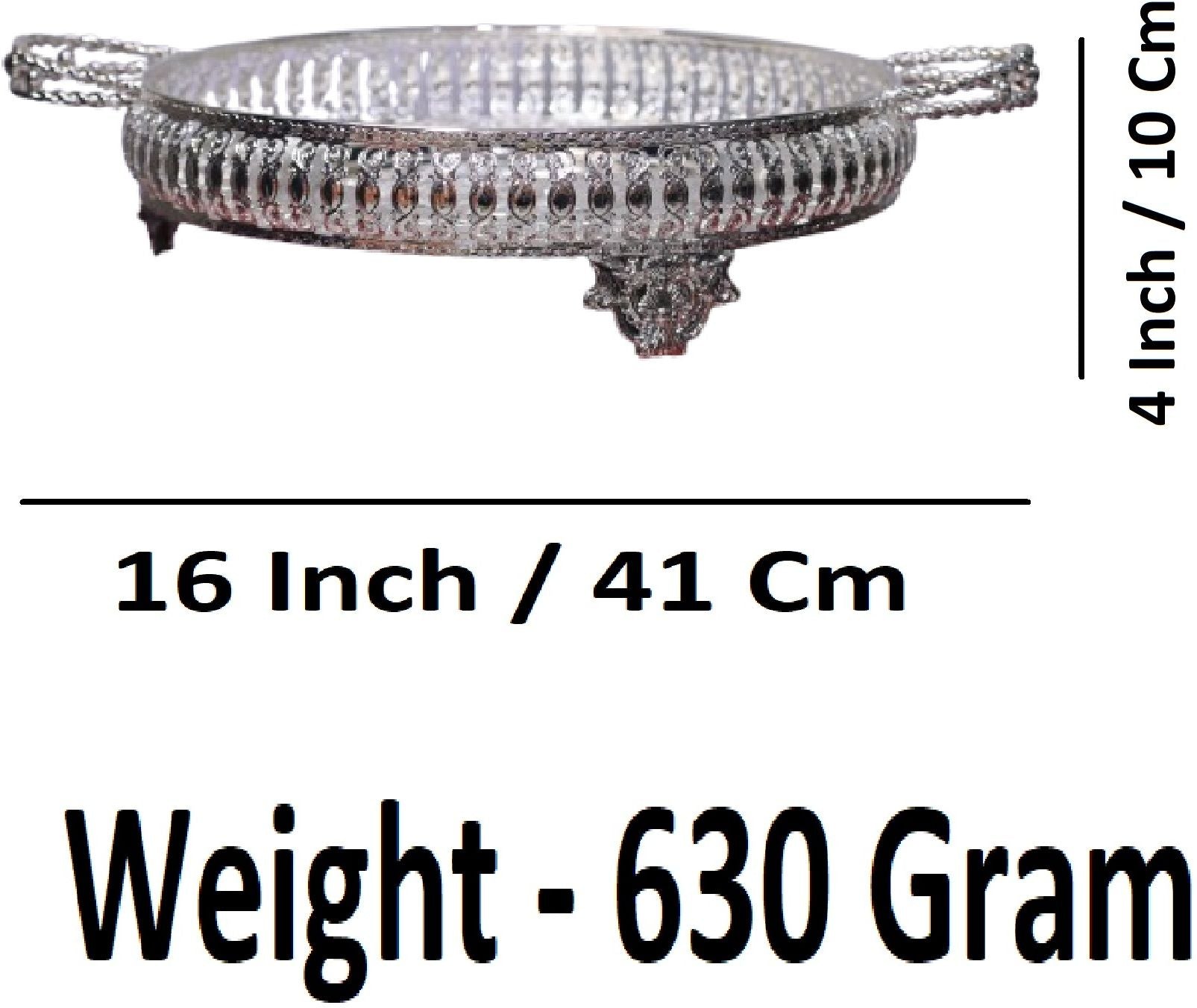 Sigaram 12 Inch Metal Wedding Tray with Hand For Pooja Festival & Wedding Ceremany K4687