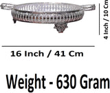 Sigaram 12 Inch Metal Wedding Tray with Hand For Pooja Festival & Wedding Ceremany K4687