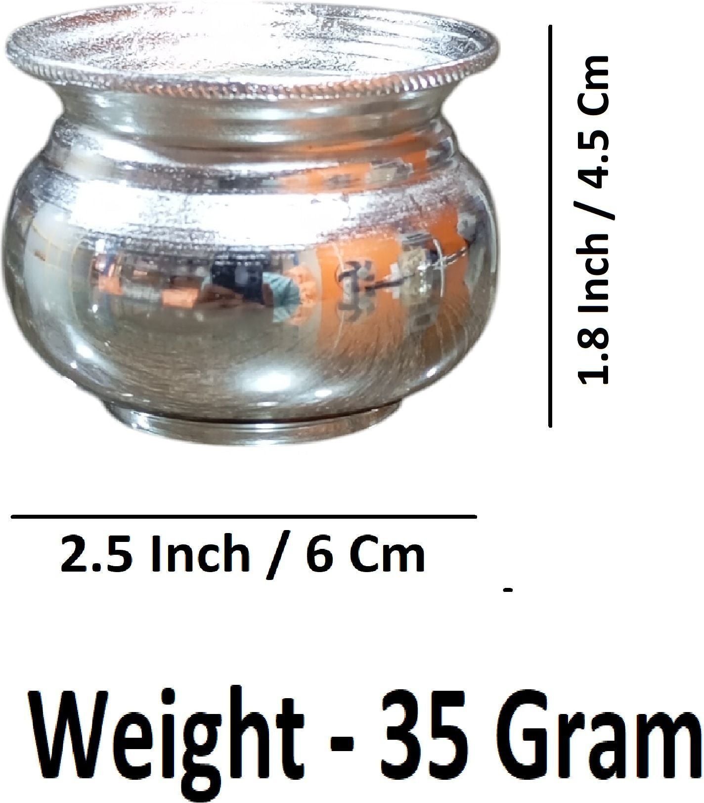 Sigaram German Silver Plain Traditional for Kum Kum & Haldi Cup For Home Pooja K4662