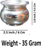 Sigaram German Silver Plain Traditional for Kum Kum & Haldi Cup For Home Pooja K4662