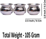 Sigaram German Silver Plain Kum Kum Cup/ Haldi Cup/ Batlu For Home Pooja Decor K4664