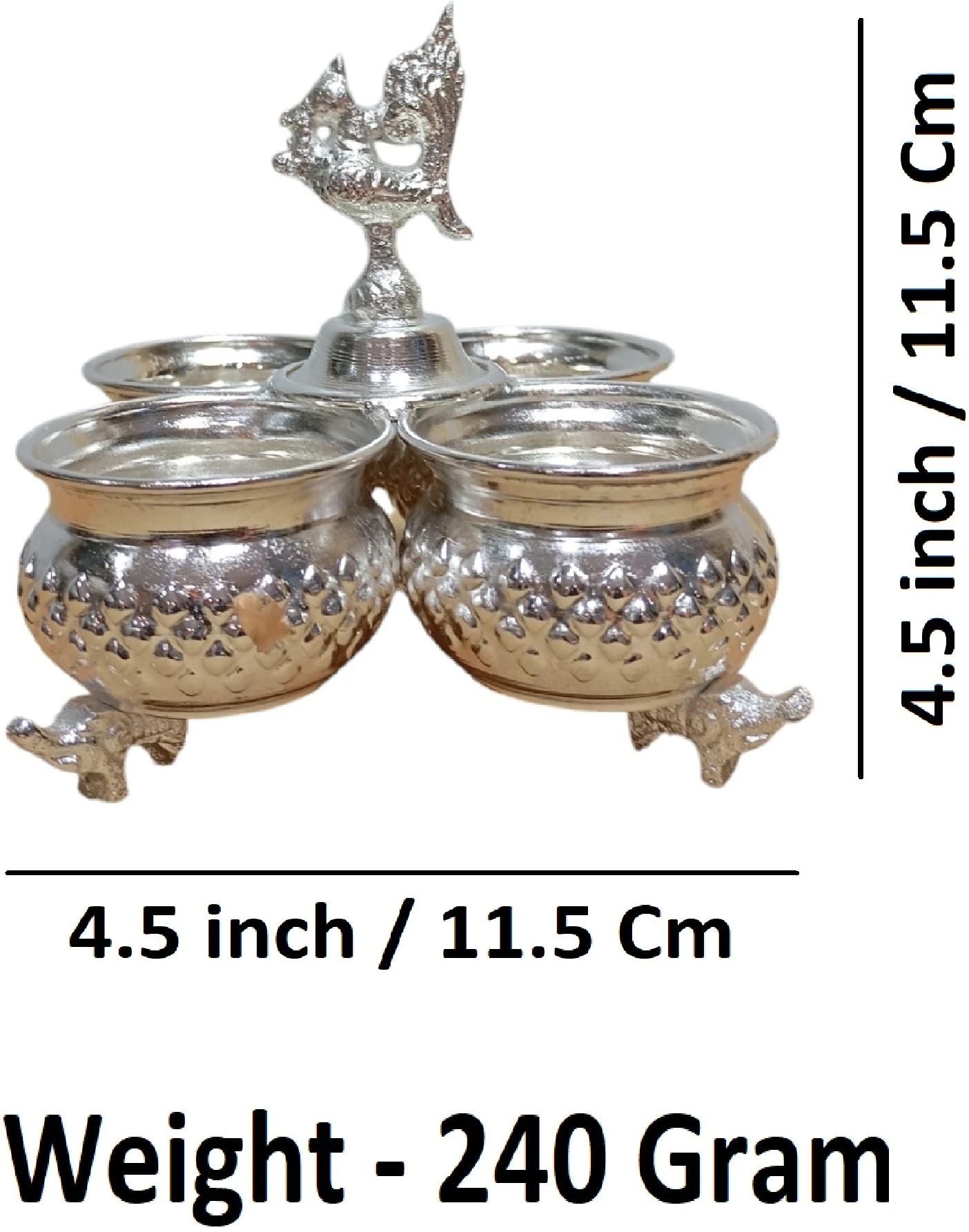 Sigaram Brass 4.5 Inch Panchwal with Peacock Handle for Home & Temple Pooja Decor K4726