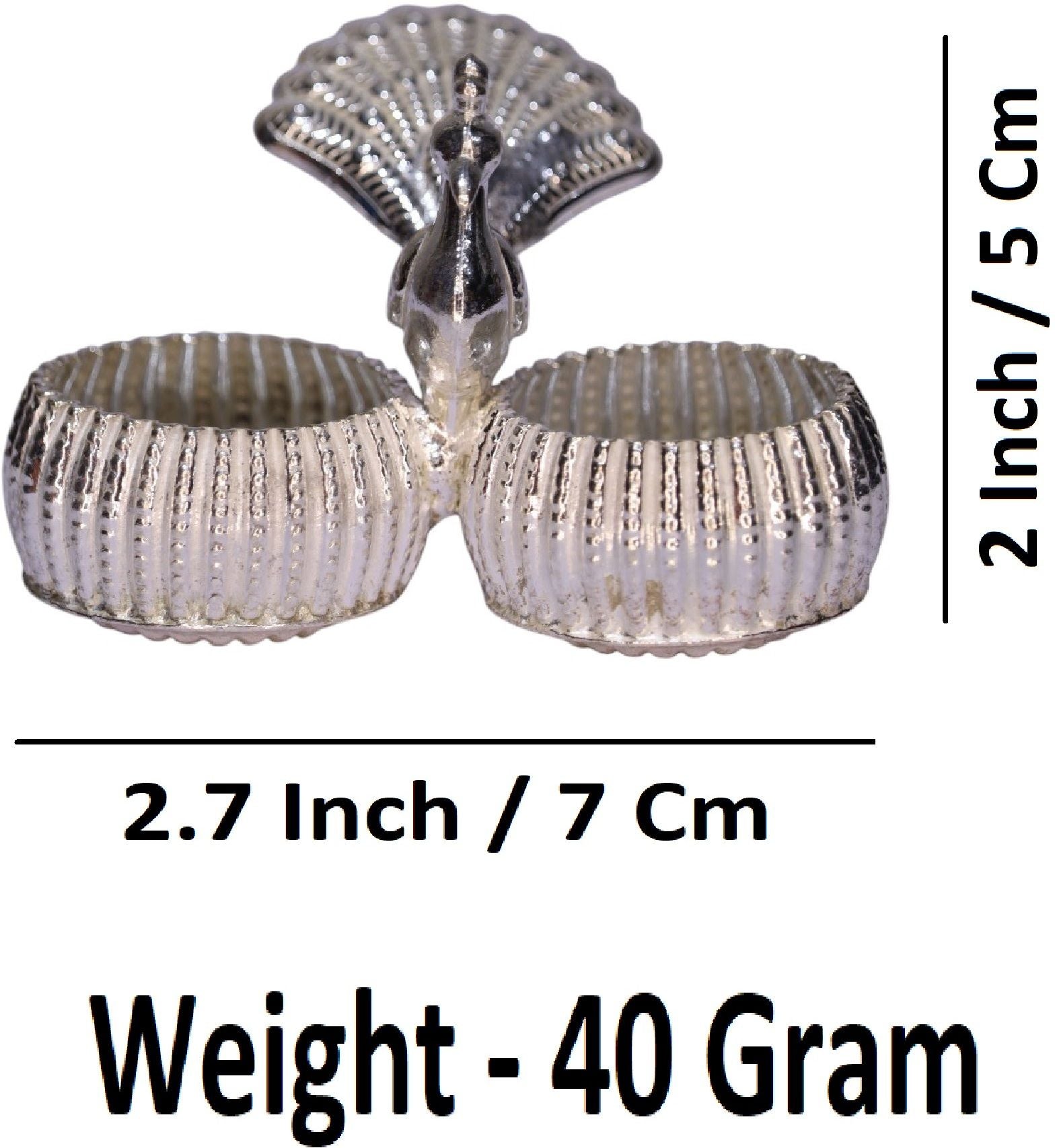 Sigaram Brass 2 Cup Panchwala Kum Kum Bharani For Home Pooja Decore K4673