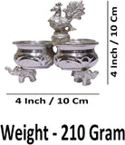 Sigaram Brass 4x4 Inch 3 Cup Panchwala Kum Kum Cup with leg For Home Pooja Decor K4672