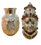 Sigaram German Silver Kalash and Lakshmi Face Mukoota For Vara Mahalakshmi Festival K 4420