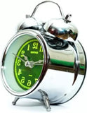 Silver Green Big Metal Analog Table Clock K1722