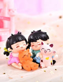 Cute Babys Hold Bear Figurin Miniature Showpiece Statue For Gift,Lovers K4244