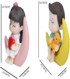 Babys on Moon And Ghost Figurin Miniature Showpiece Statue For Gift,Lovers K4249