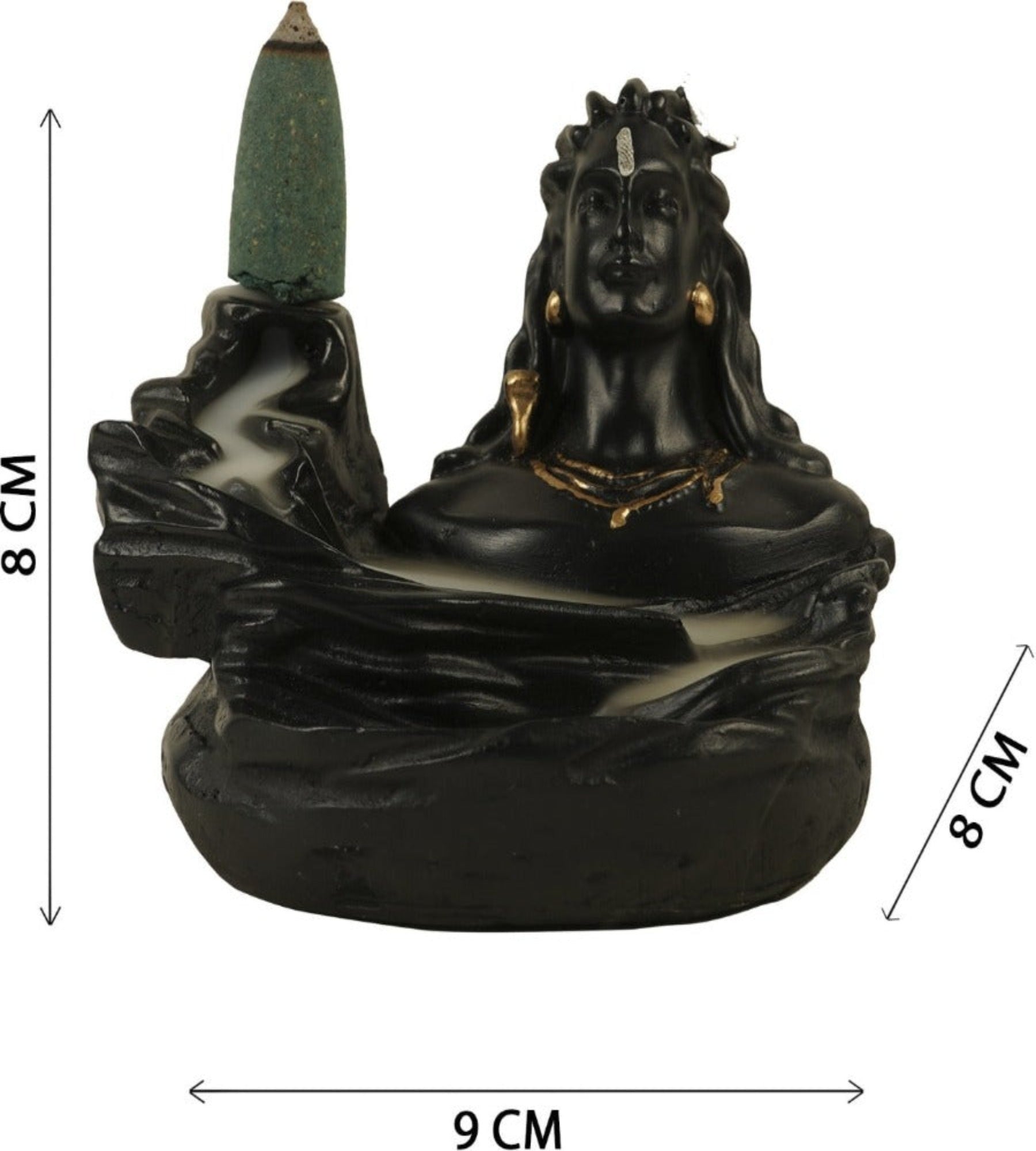 4X3 Inch Adiyogi Fog Backflow Scented Cone Burner for Home Puja Decor K4217