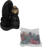 4X4 Inch Buddha Fog Backflow Scented Cone Burner for Home Puja Decor K4216