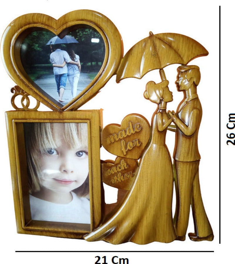 Wooden Couple heart  photo frame for gift