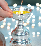 Sigaram 8X6 Cm Deepa Made by Pure German Silver For Pooja K4131