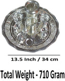Sigaram Silver Plated 13.5 Inch Pooja Thali Arathi Set for Home Temple Pooja Festival K4709