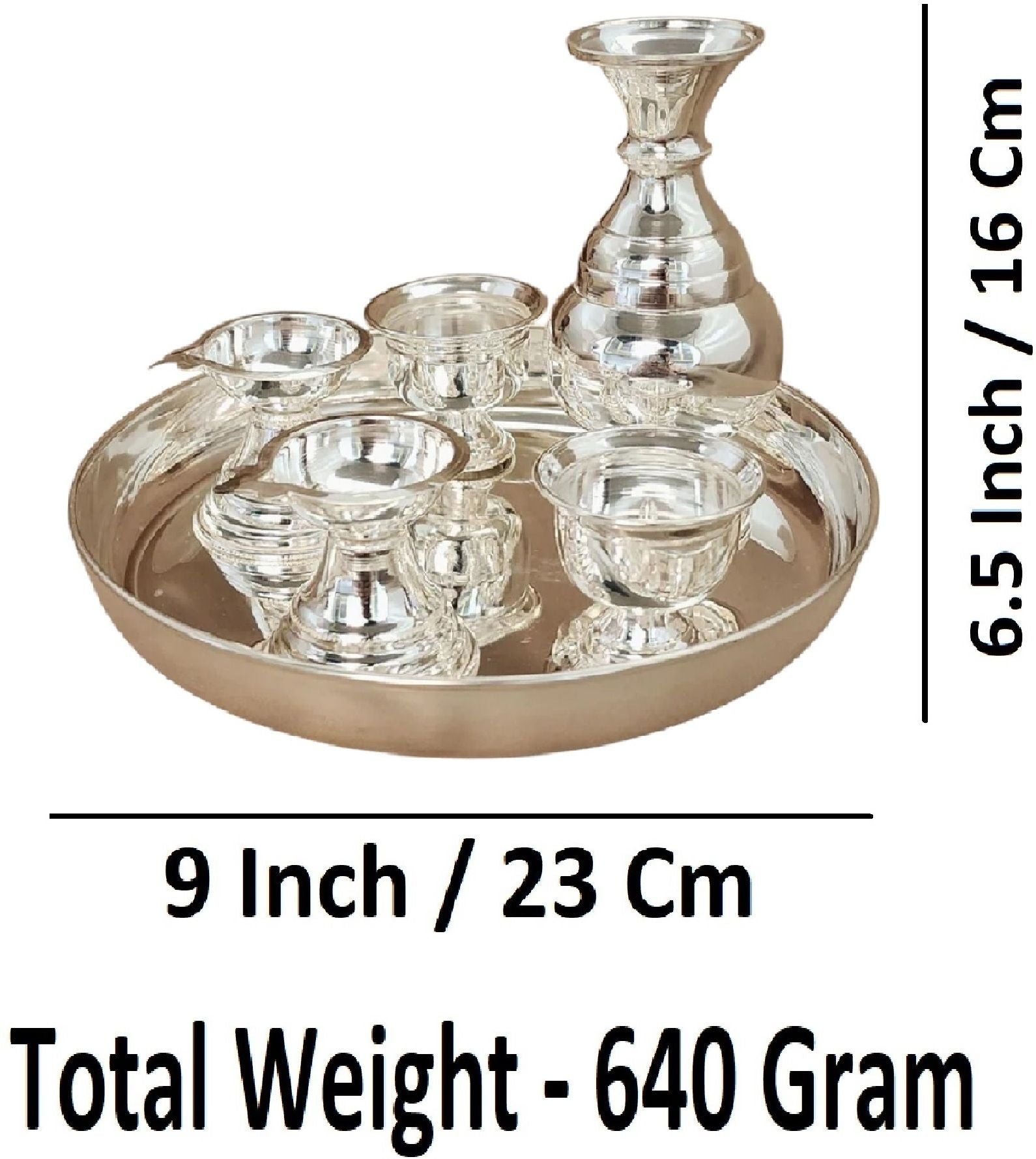 Sigaram German Silver Plain Kalash Set For Home and Pooja Festival K4659