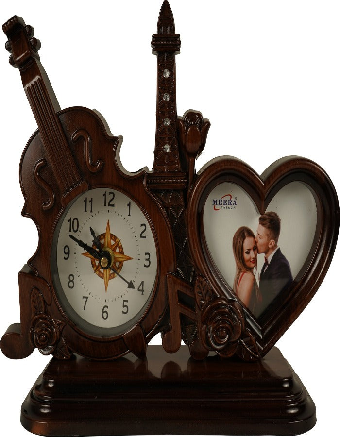 23x20 Cm Guitar Table Clock With Photoframe for Home Office College K4184