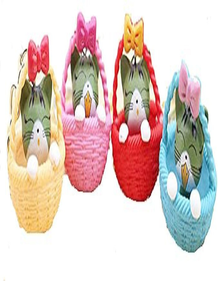 Kitten In Basket Figurin Miniature Showpiece Statue For Gift,Lovers K4253