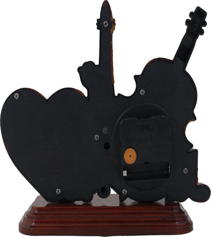 Guiter Effile Tower Photo Frame with Orange Wood Finish Table Clock