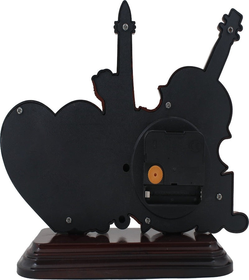 Guiter Effile Tower Photo Frame with Dark Cola Wood Finish Table Clock