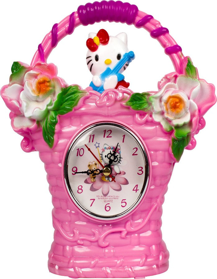 Pink Color 7 X 21Cm Analog Table Clock K3864